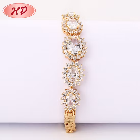 New Fashion Style Jewelry Alloy 18K Gold Plated Zircon Bracelets