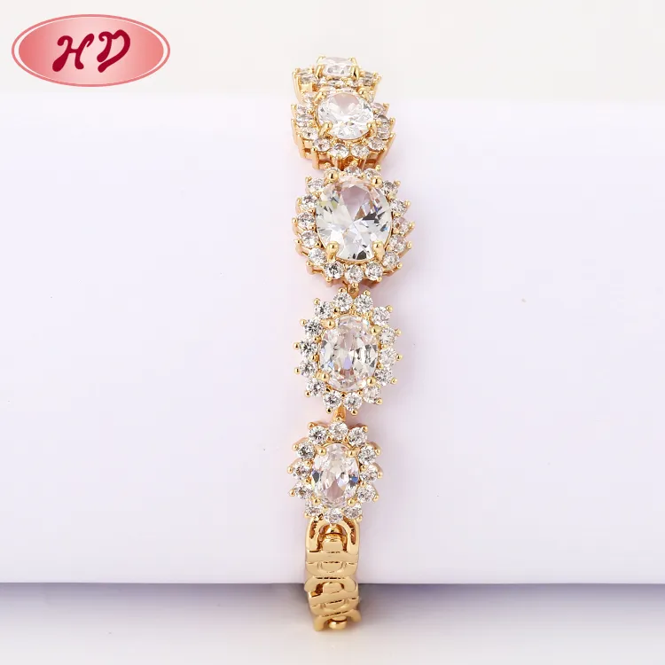 New Fashion Style Jewelry Alloy 18K Gold Plated Zircon Bracelets