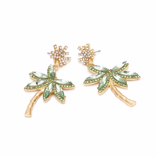 Pendientes de personalidad de moda elegantes con temperamento de aleación de zinc de color colgante con forma de gota de árbol